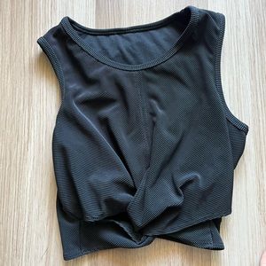 Onzie sports bra with built in bra and a knot in front